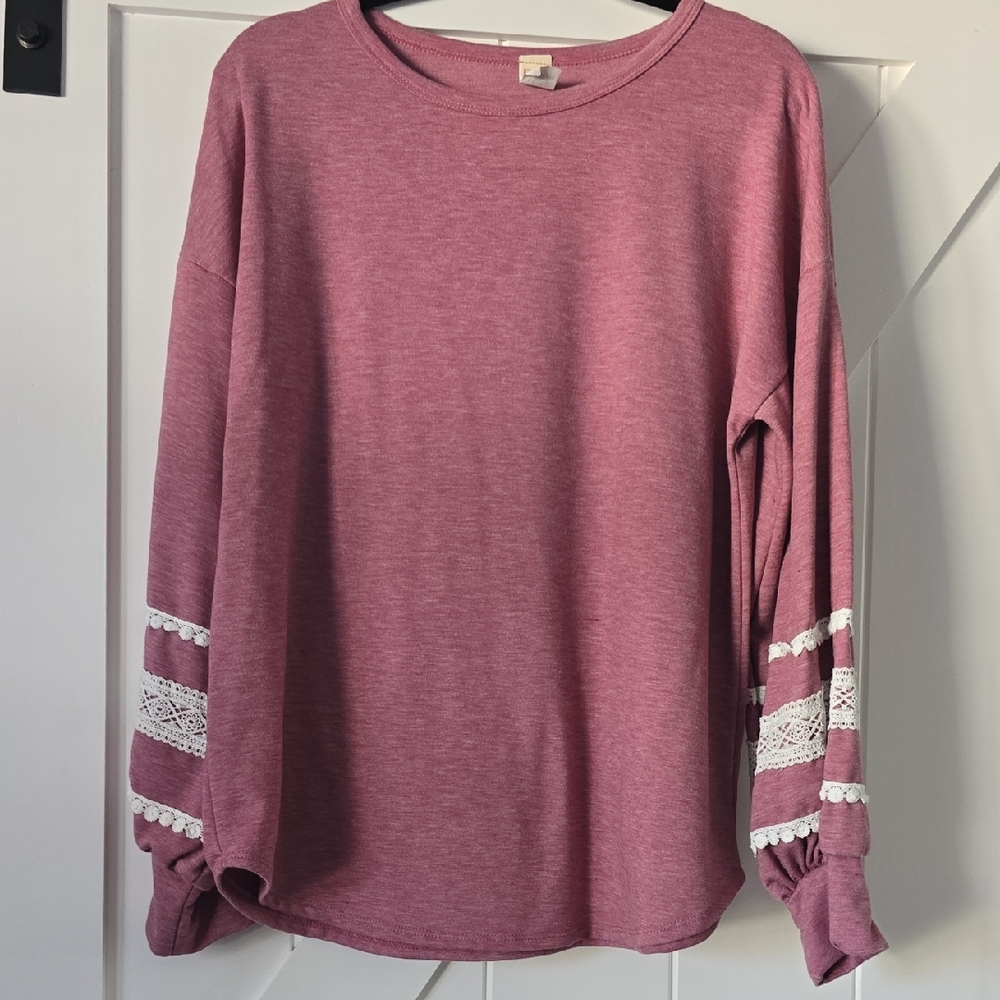 7th Ray Mauve Long Sleeve Top